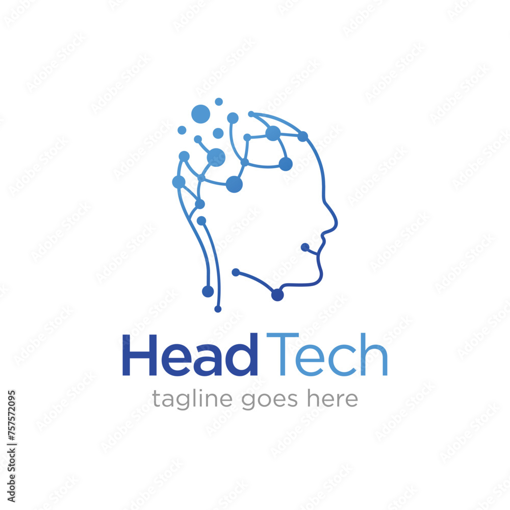 Head Tech logo concept Illustration, Human Brain Technology Logo Template. Future technology vector creative Sign. Modern digital technology Sign. Idea brain structure . Head Tech logo concept Illustration, Human Brain Technology Logo Template. Future technology vector creative Sign. Modern digital technology Sign. Idea brain structure .