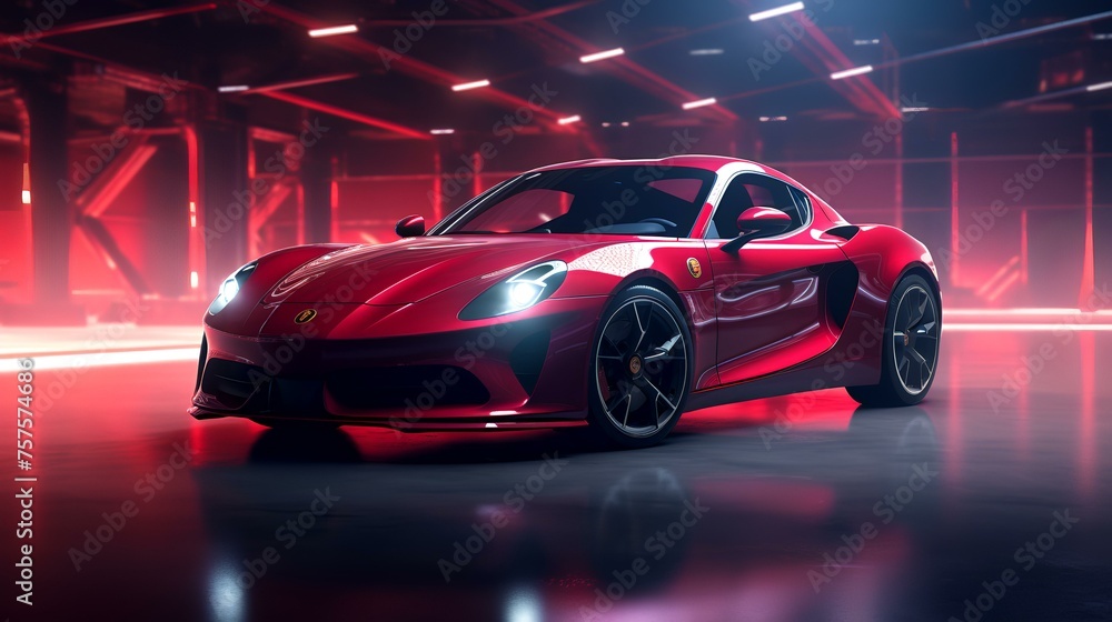 Red Sports Car Background 8k


