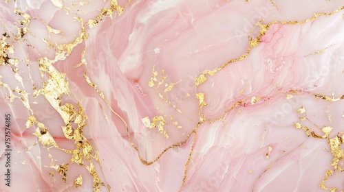 Soft Pink Marble Background with Elegant Gold Accents