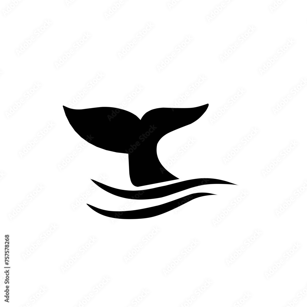 Whale tail silhouette Whale tail silhouette