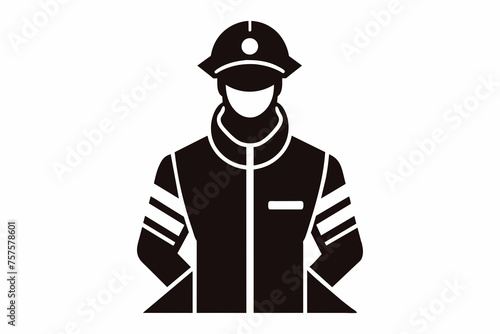solder silhouette and on white background