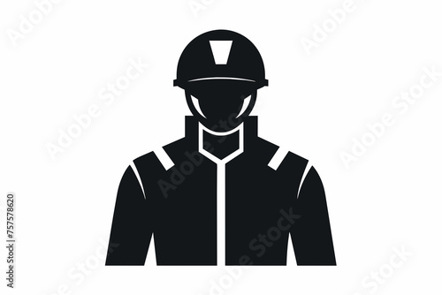 solder silhouette and on white background