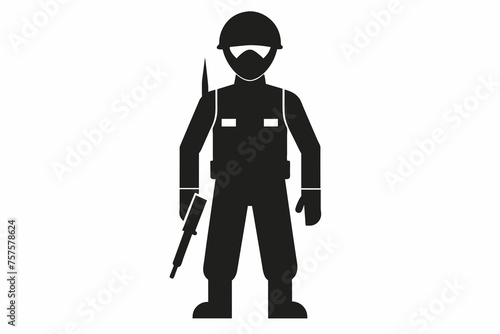 solder silhouette and on white background