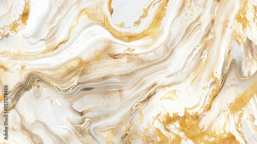 Chic Gold and Cream Marble Glamour