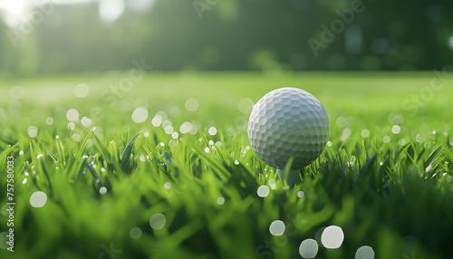 Serene Golf Ball on Lush Green Grass