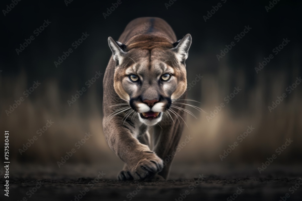 Obraz premium Predatory Focus: The Puma's Gaze