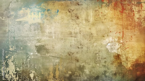 Grunge abstract art background with distressed textures and muted colors. photo