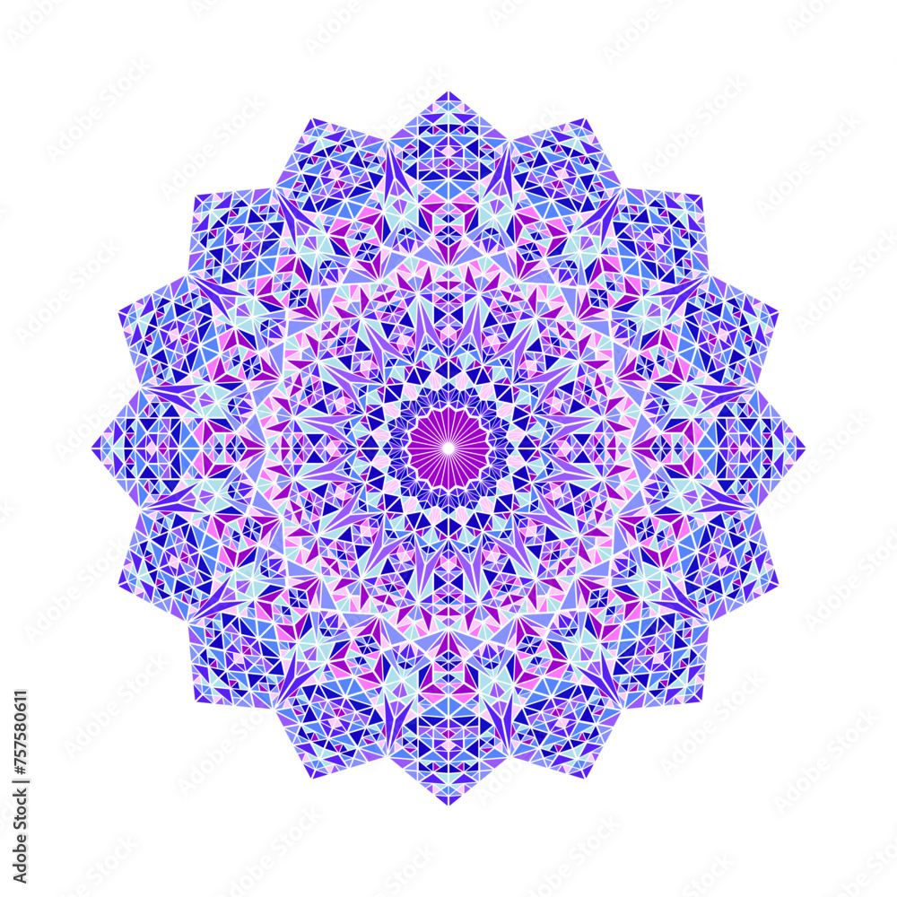 Round ornate triangle tile ornament mandala - abstract circular vector art Round ornate triangle tile ornament mandala - abstract circular vector art