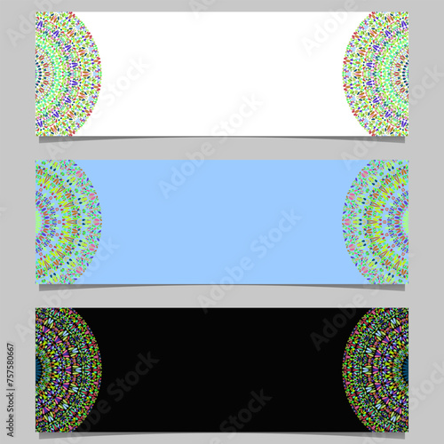 Geometrical flower mandala banner template set - abstract colorful vector design elements