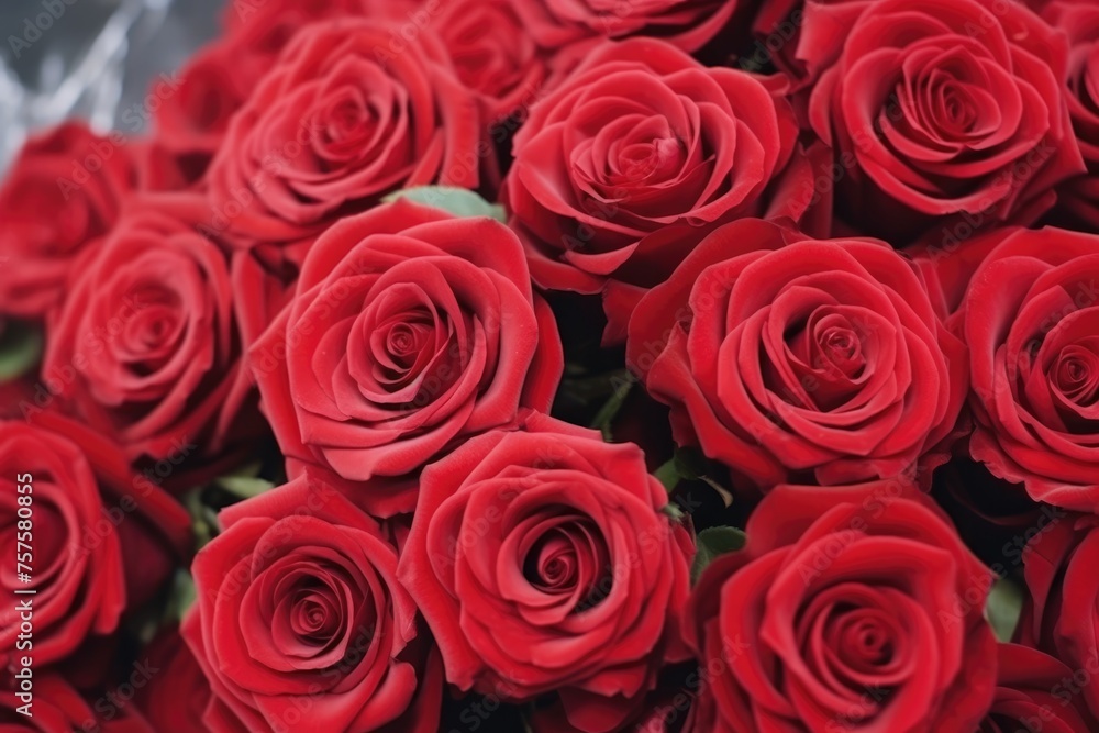 A close-up view of a sumptuous bouquet of red roses, symbolizing deep love and romantic gestures. Close-up of Lush Red Roses Bouquet A close-up view of a sumptuous bouquet of red roses, symbolizing deep love and romantic gestures. Close-up of Lush Red Roses Bouquet