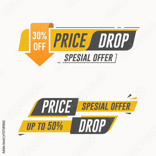 Modern price drop sale special offer banner vector
