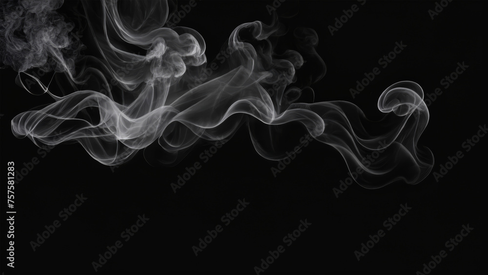 Smoke on Black Background for Mystical Atmosphere Smoke on Black Background for Mystical Atmosphere