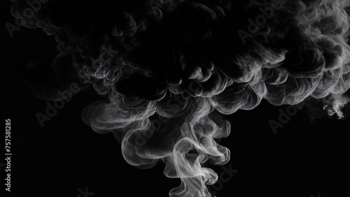 Smoke on Black Background for Mystical Atmosphere