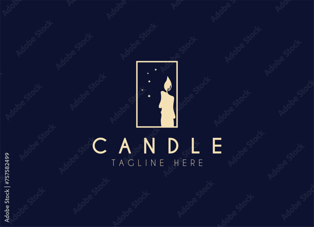 Candle light logo. Silhouette candle logo design for shop branding. Candle light logo. Silhouette candle logo design for shop branding.