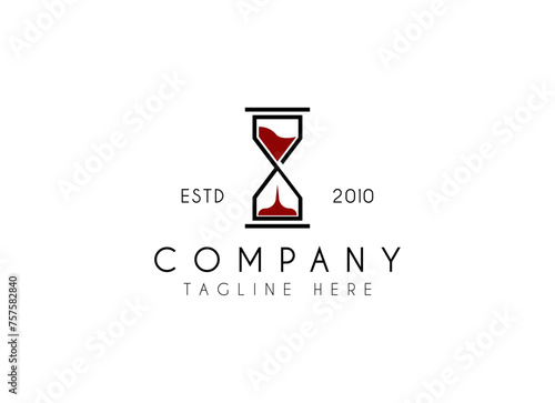 hourglass logo vector illustration design, simple logo for branding, company, store , business