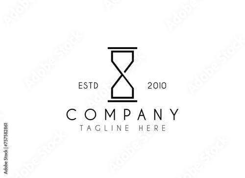 hourglass logo vector illustration design, simple logo for branding, company, store , business
