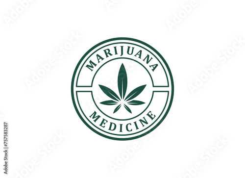 Medical leaf marijuana, cannabis logo design vector
