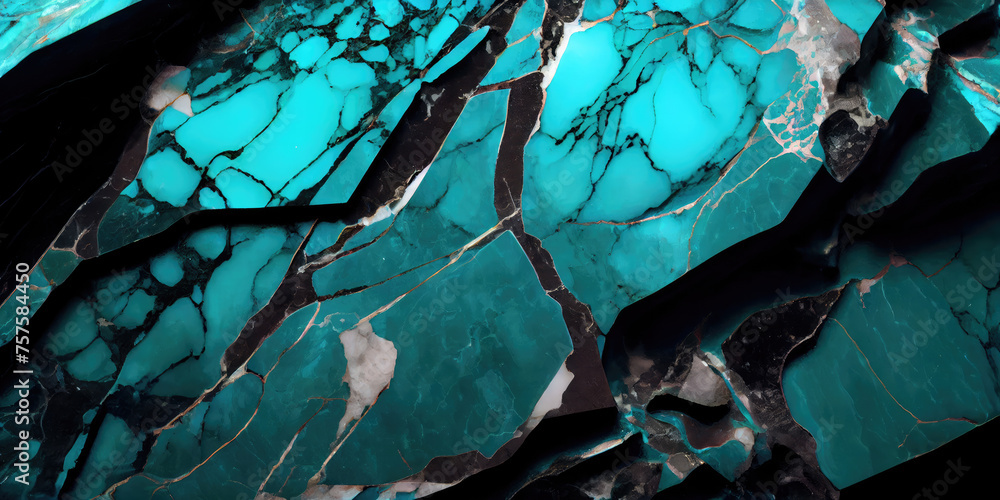 Fototapeta premium Emerald Green, Gold, Black Marble Texture 