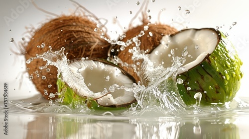 cracked coconut with splash.jpeg photo