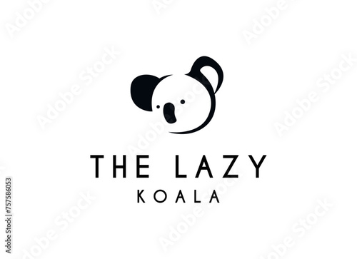 Cute lazy koala logo design icon. Koala Logo Design