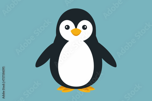 Penguin silhouette and black on white background © Rashed Rana