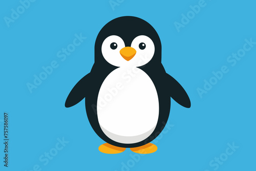Penguin silhouette and black on white background