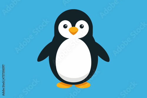 Penguin silhouette and black on white background © Rashed Rana