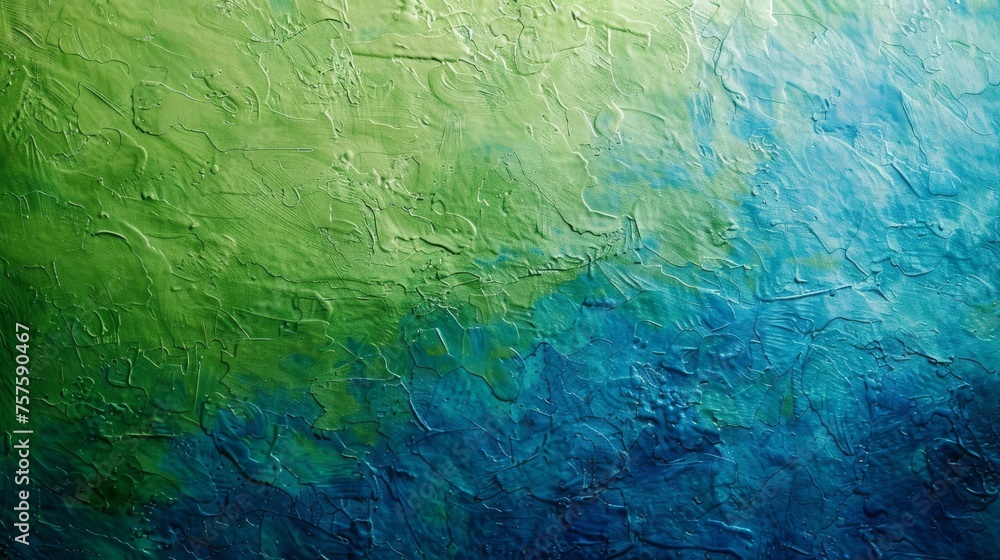 Vibrant kiwi green and ocean blue textured background, representing vitality and serenity.