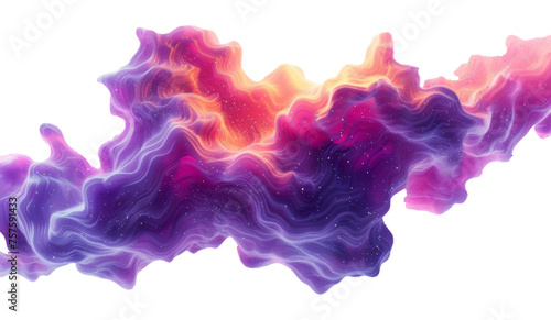 Abstract flowing wave with colors and glitter, cut out - stock png.