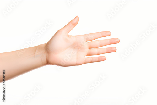 hand woman isolated different position white background