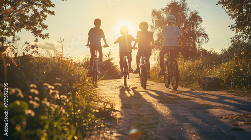 Family traditions of taking leisurely walks or bike rides together through scenic routes in their neighborhood — friendship and love, care and respect