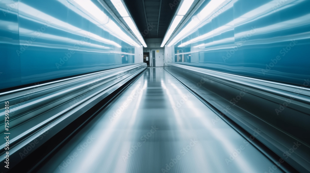 blurred background metro escalator / background movement, city infrastructure