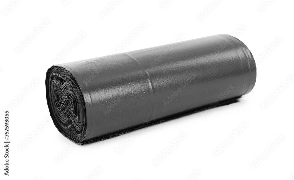 Roll of black garbage bags isolated on white Roll of black garbage bags isolated on white