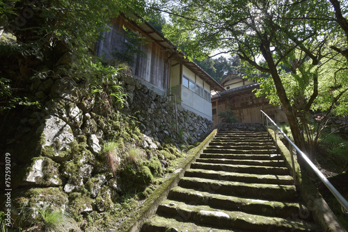 雲ヶ畑 高雲禅寺参道の石段 京都市北区