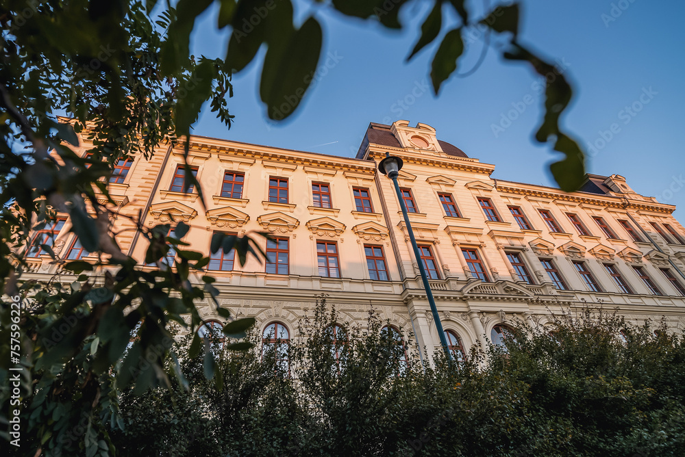 Fototapeta premium Building of District Court in Pilsen city in Czech Republic