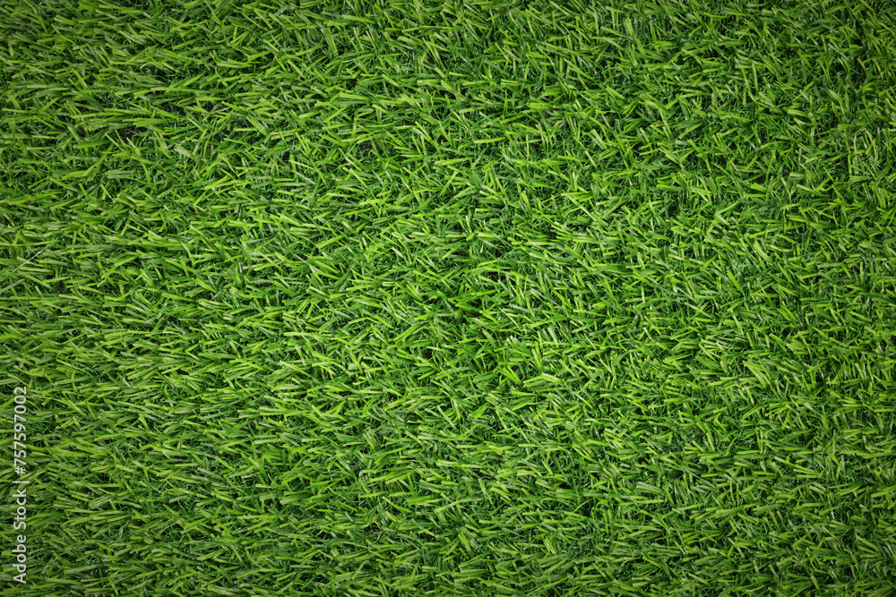 Obraz premium Fresh green grass as background outdoors, top view