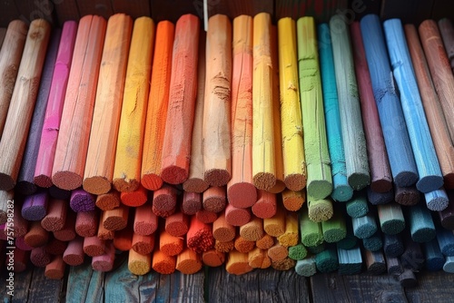 A set of wooden colorful sticks