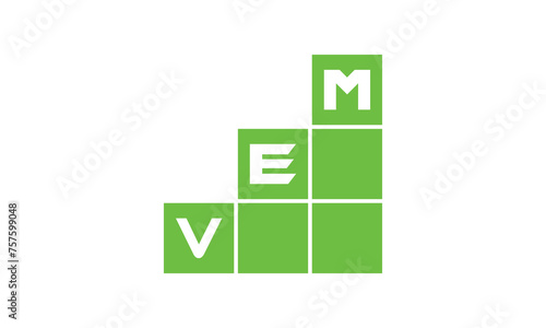 VEM initial letter financial logo design vector template. economics, growth, meter, range, profit, loan, graph, finance, benefits, economic, increase, arrow up, grade, grew up, topper, company, scale
