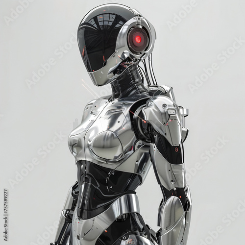 beautiful female chrome robot