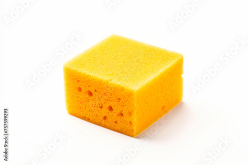 Yellow Sponge on White Background