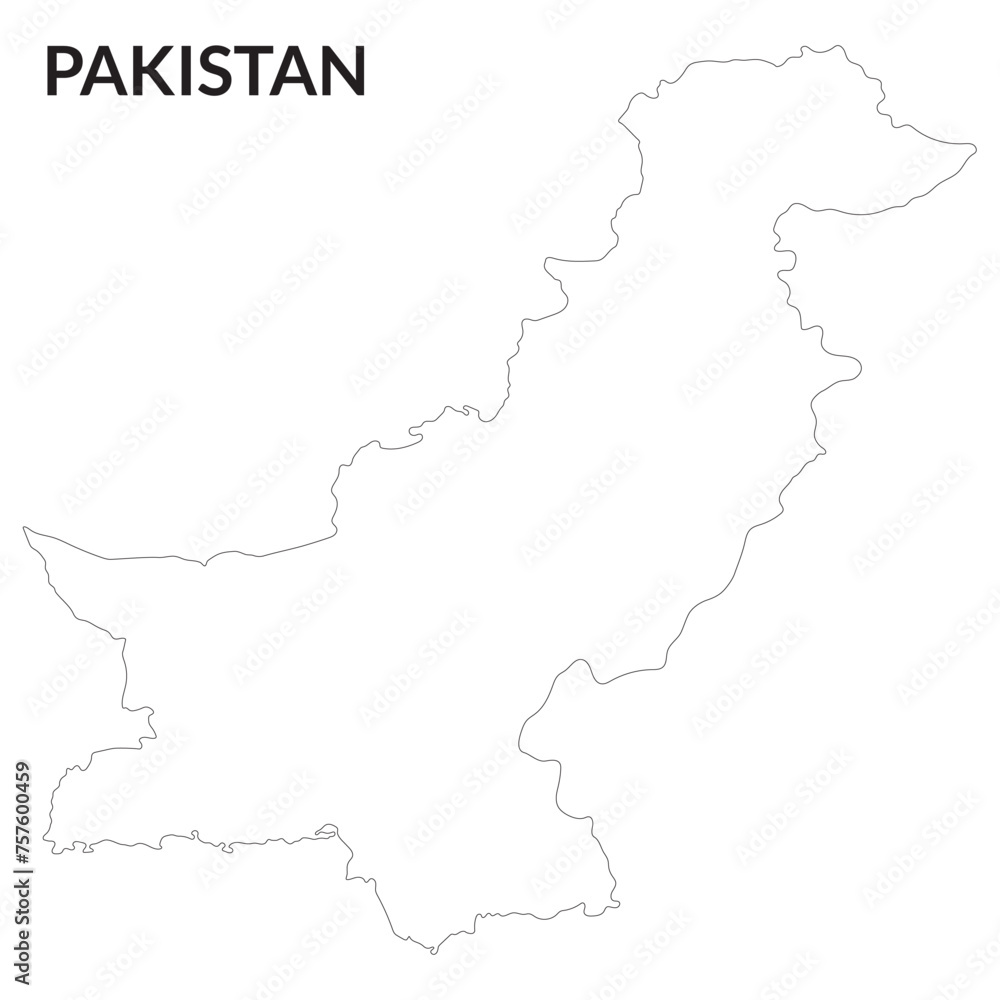 Pakistan map. Map of Pakistan in white color