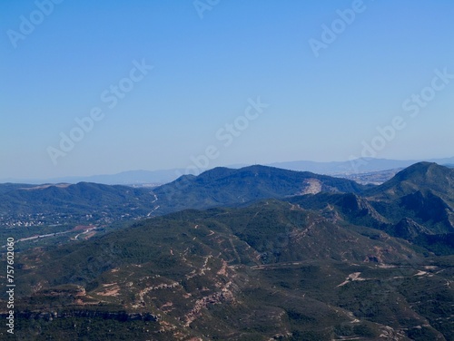 View from the Santa Maria de Montserrat Abbey, Montserrat, Monistrol de Montserrat, Barcelona, Spain