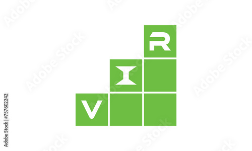 VIR initial letter financial logo design vector template. economics, growth, meter, range, profit, loan, graph, finance, benefits, economic, increase, arrow up, grade, grew up, topper, company, scale