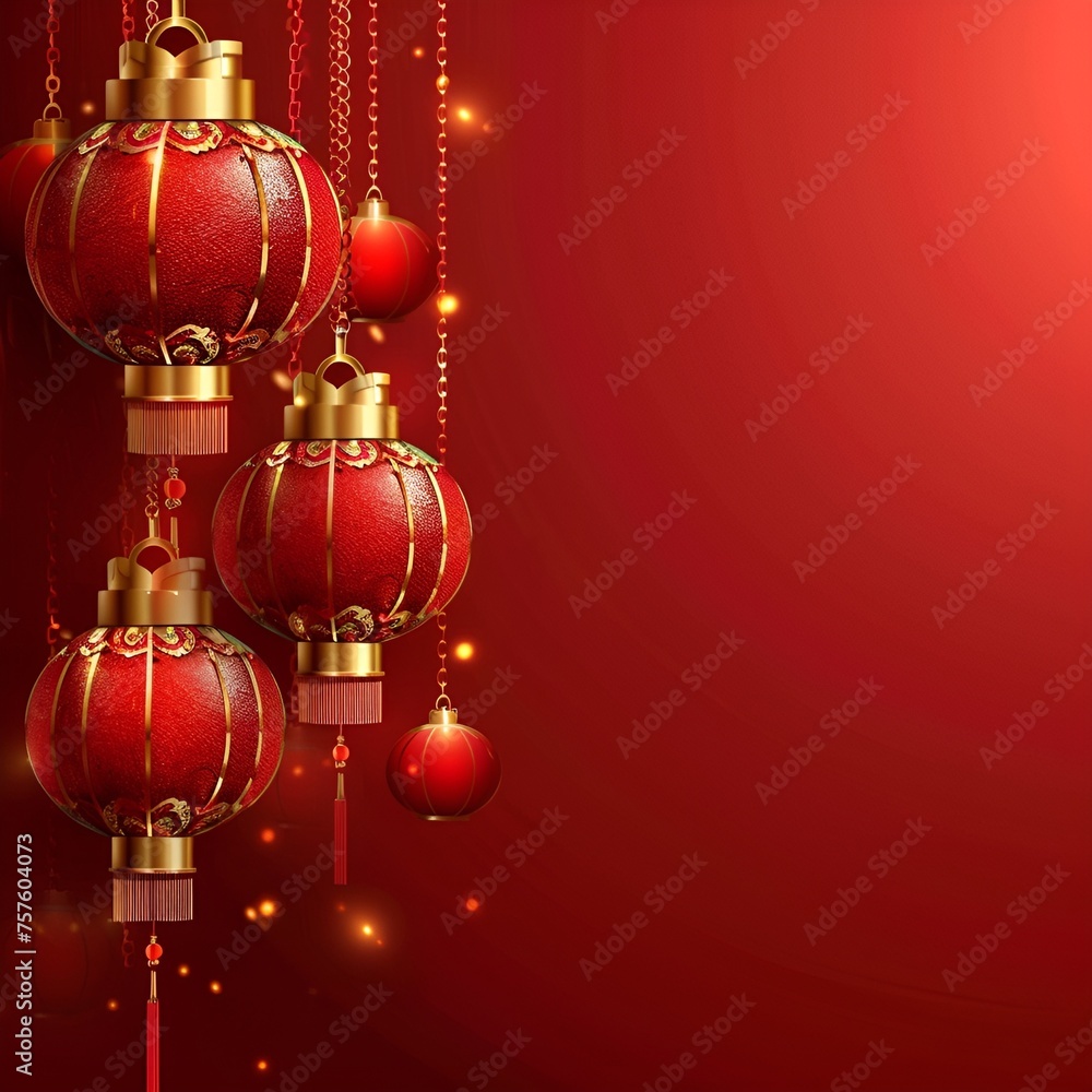 Festive Chinese Elegance on Red Background
Festive Chinese Elegance on Red Background