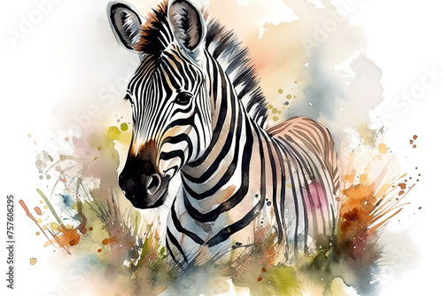 animals watercolor illustration zebra wild
