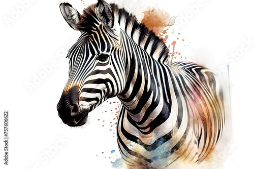 Obraz na płótnie zebra watercolor isolated animal w salonie