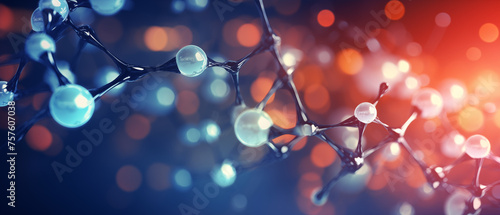 Abstract Molecular Structure. Artificial Intelligence Intricate Molecular Structure, Blurred Background and High Depth Of Field