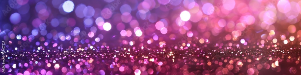 Glitter vintage lights background. Elegant abstract background with purple and pink bokeh defocused lights