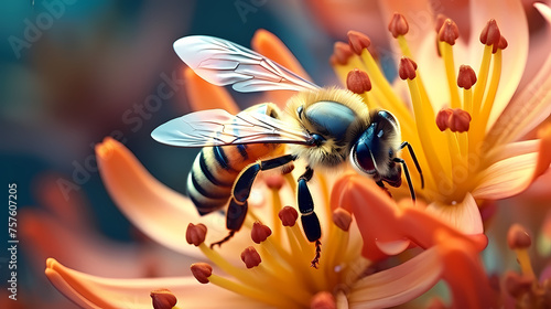 Close-up of a bee flying in the air