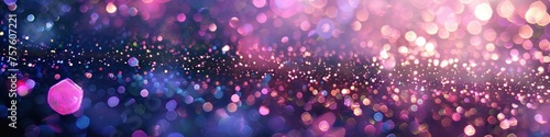 Glitter vintage lights background. Elegant abstract background with purple and pink bokeh defocused lights